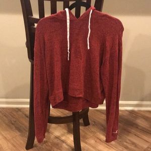 Hollister brick red cropped sweatshirt